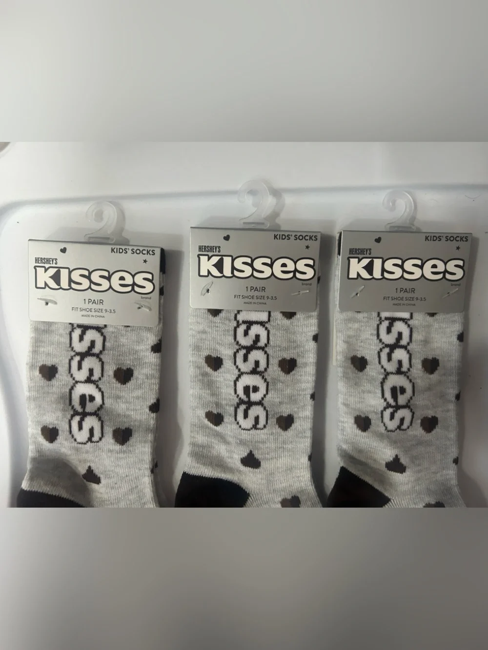 Hershey’s Kisses 🤎 Kids' Socks - 3 Pairs! NWT. Sz 9-3&1/2 kids